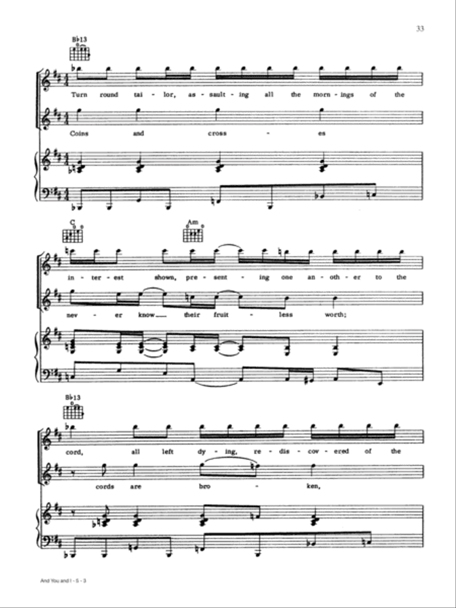 And You and I Piano, Vocal, Guitar scores gallery preview page 3