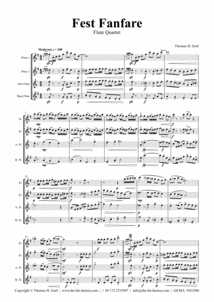 Fest Fanfare - Classical Festive Fanfare - Opener - Flute Quartet