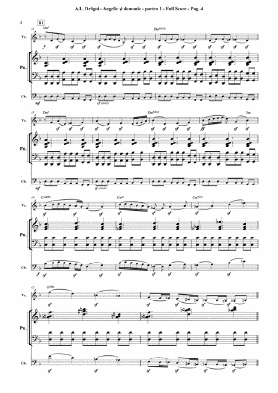 ANGELIC ŞI DEMONIC (Angelic and demonic) - musical fantasy in two parts for instrumental trio (cell 2-Part scores gallery preview page 4