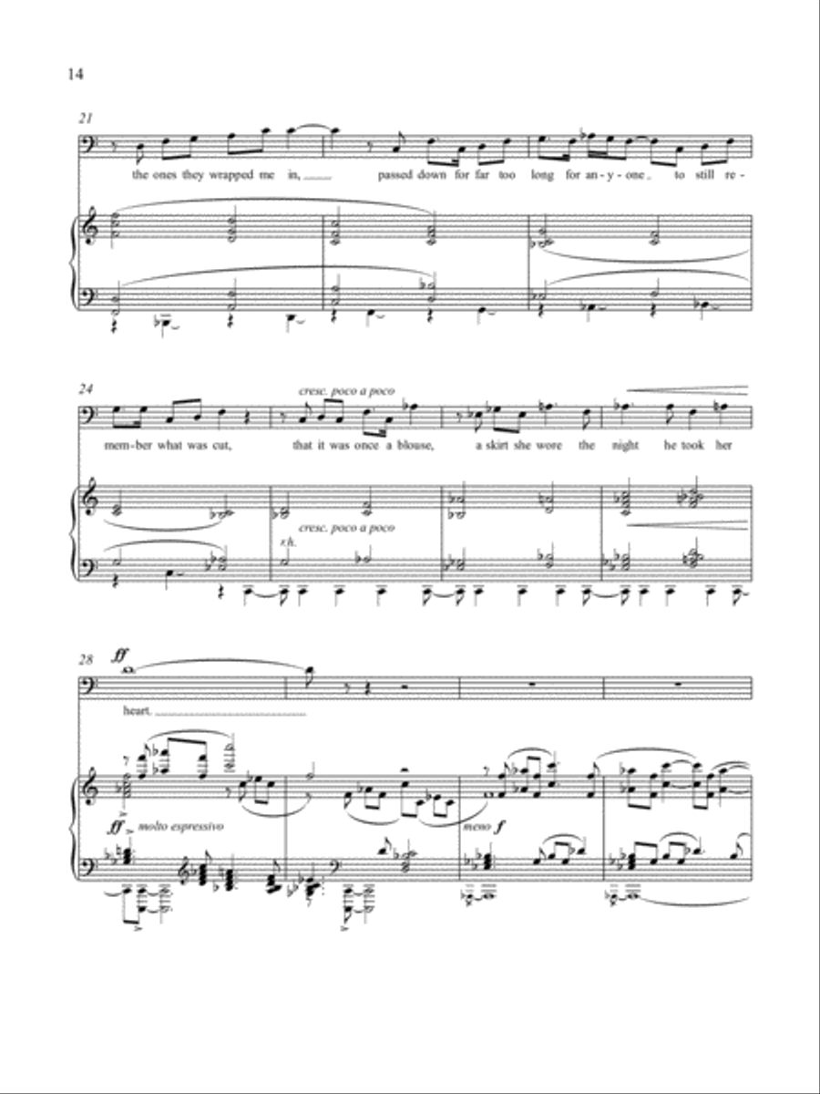 Quilt from Everyone Sang: Four Songs for Bass and Piano Bass Voice scores gallery preview page 2