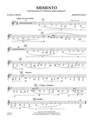Memento - Bb Bass Clarinet
