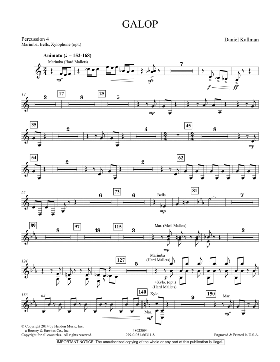 Galop - Percussion 4 Concert Band scores gallery preview page 1