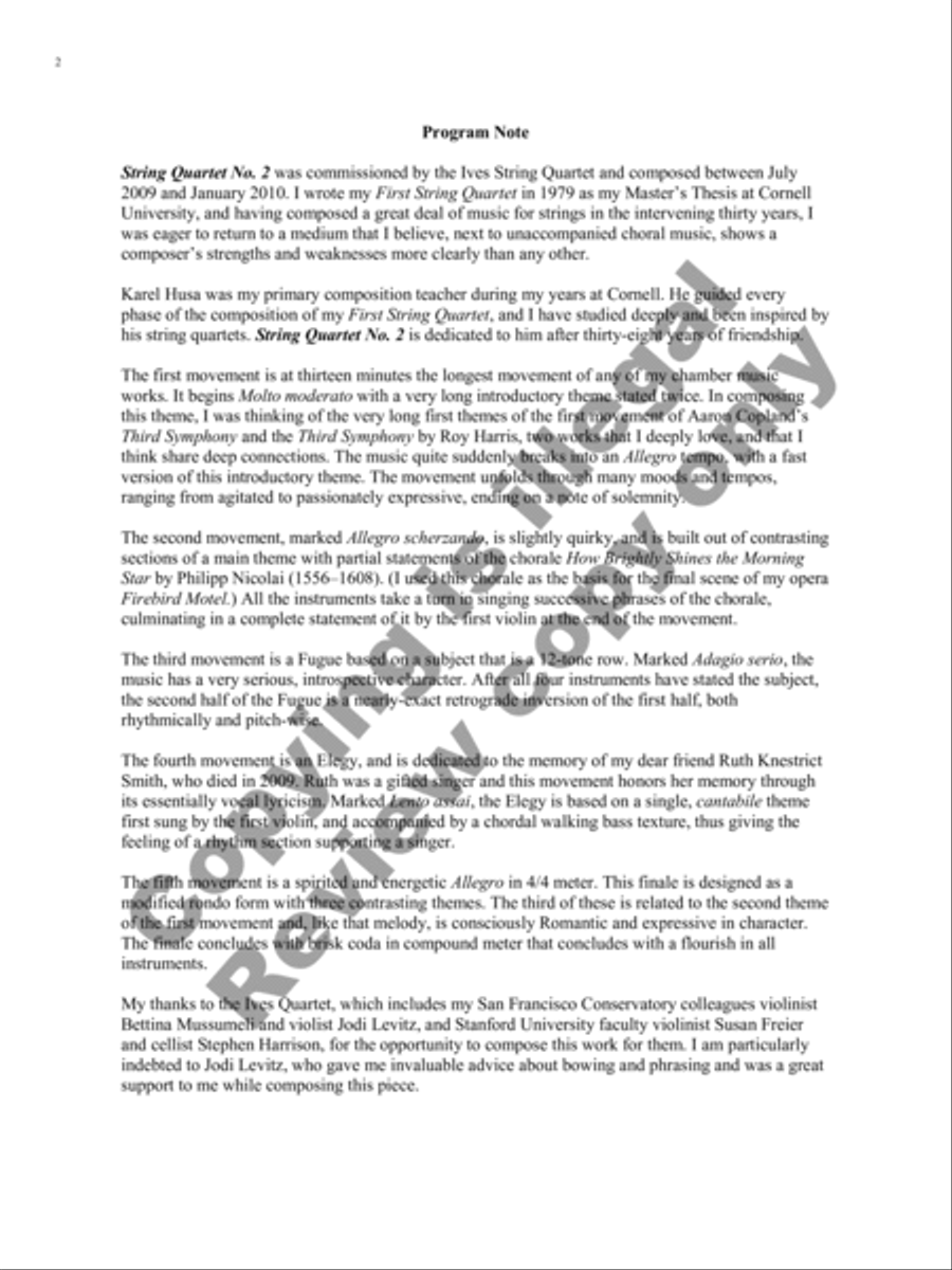 String Quartet No. 2 String Quartet No. 2 String Quartet scores gallery preview page 23