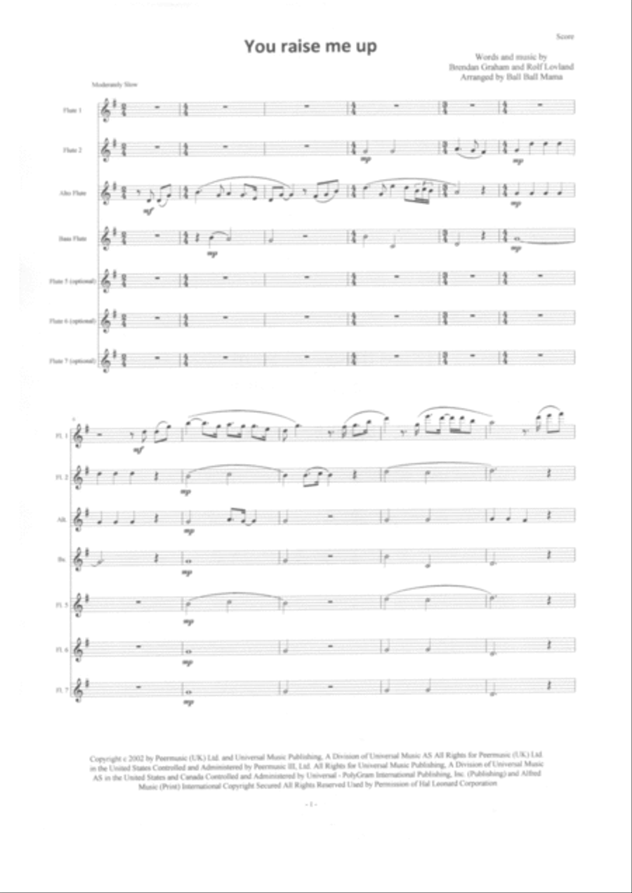 You Raise Me Up Woodwind Ensemble scores gallery preview page 3