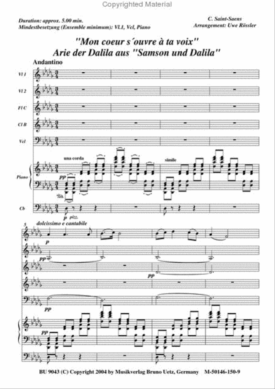 Aria Of Delila From Samson Clarinet scores gallery preview page 2
