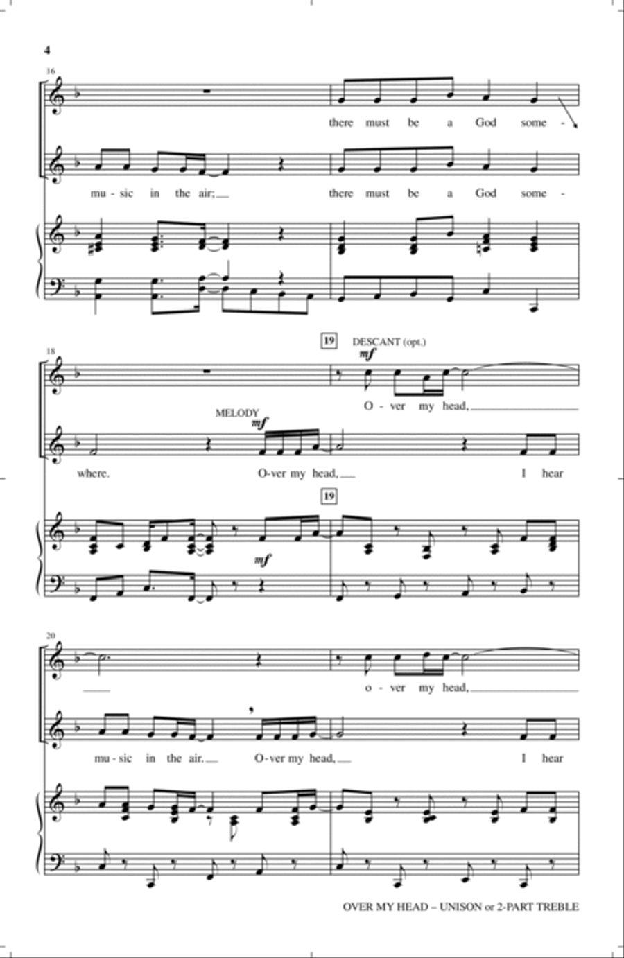 Over My Head Over My Head Unison Choir scores gallery preview page 3