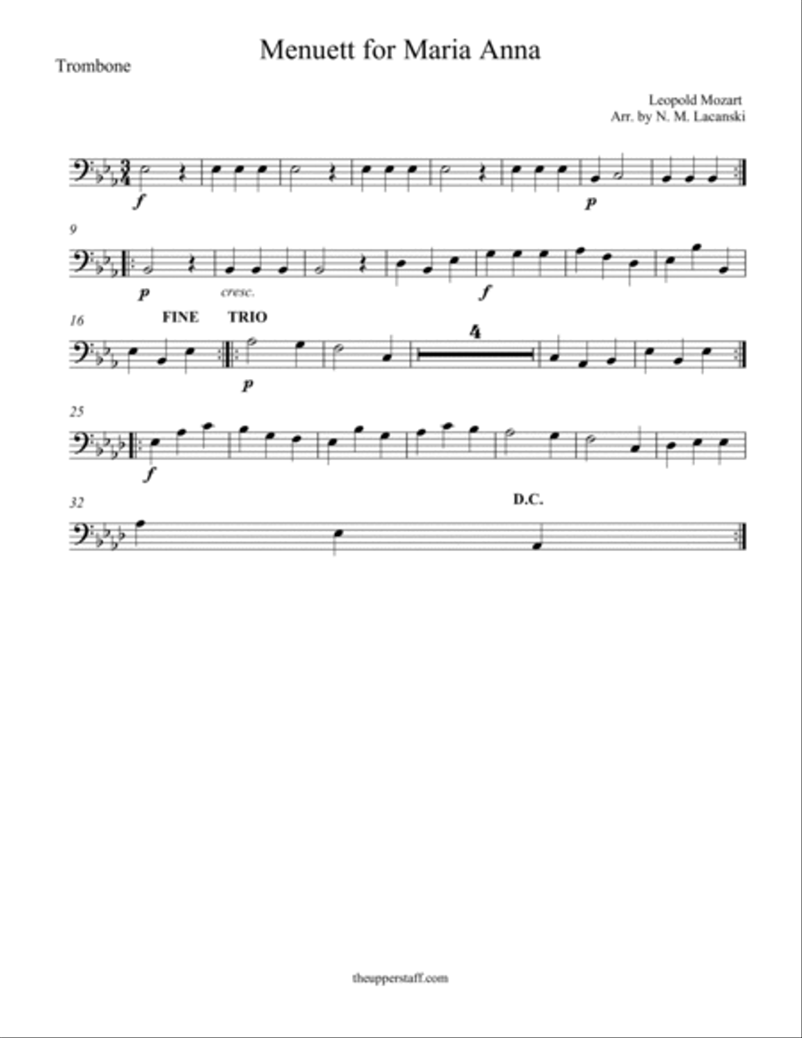 Menuett for Maria Anna Brass Ensemble scores gallery preview page 3