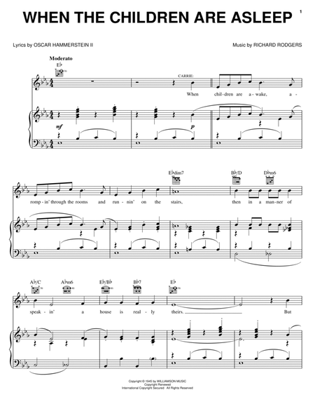 When The Children Are Asleep (from Carousel) by Rodgers & Hammerstein Piano, Vocal, Guitar - Digital Sheet Music