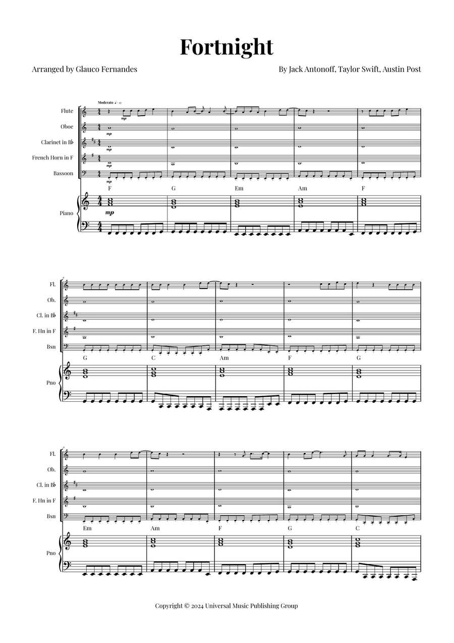 Fortnight Woodwind Quintet scores gallery preview page 1