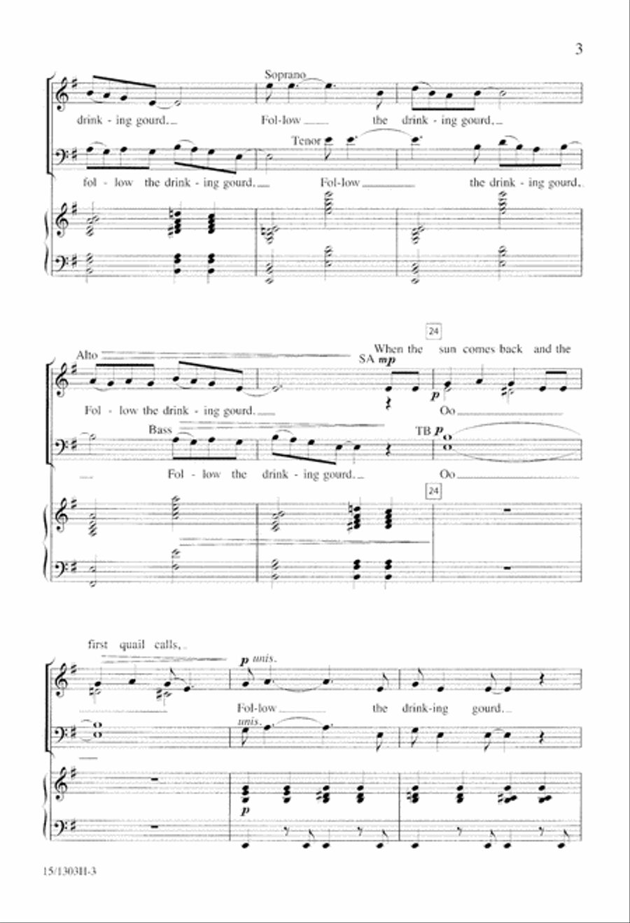 The Drinking Gourd The Drinking Gourd 4-Part scores gallery preview page 3