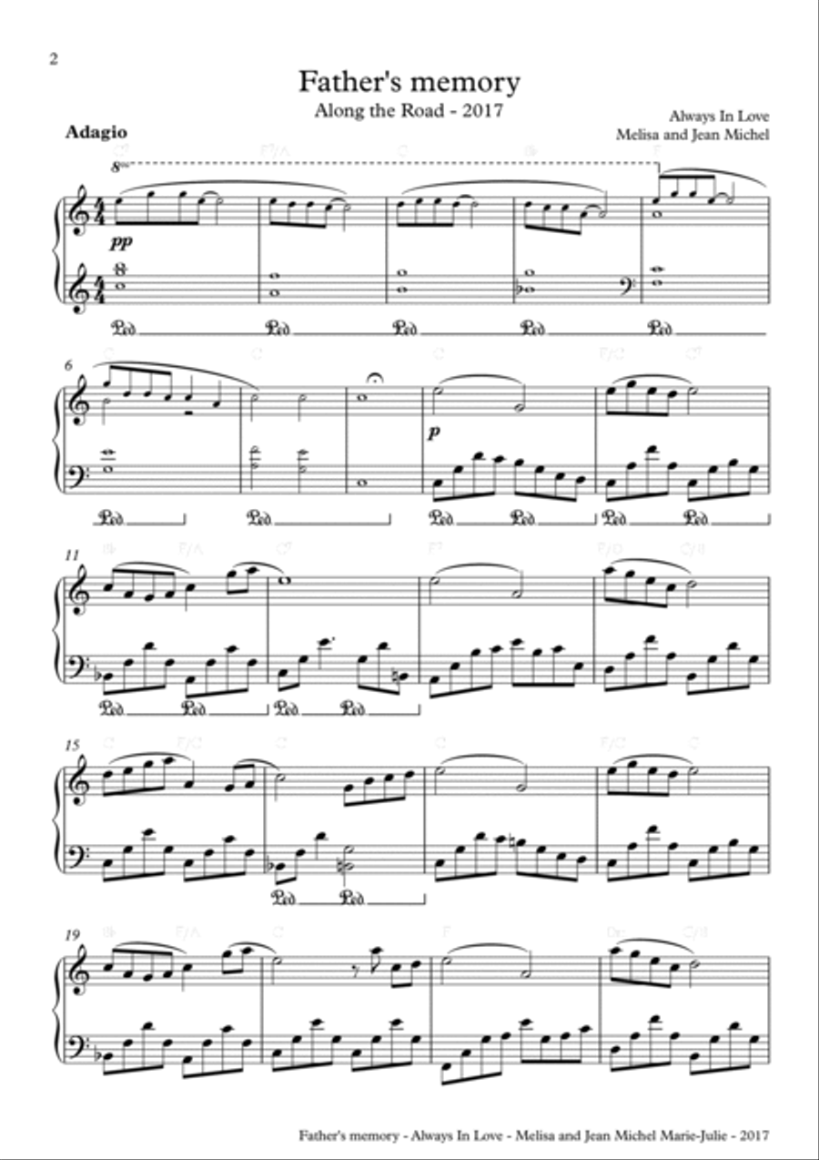 Father's Memory Easy Piano scores gallery preview page 2
