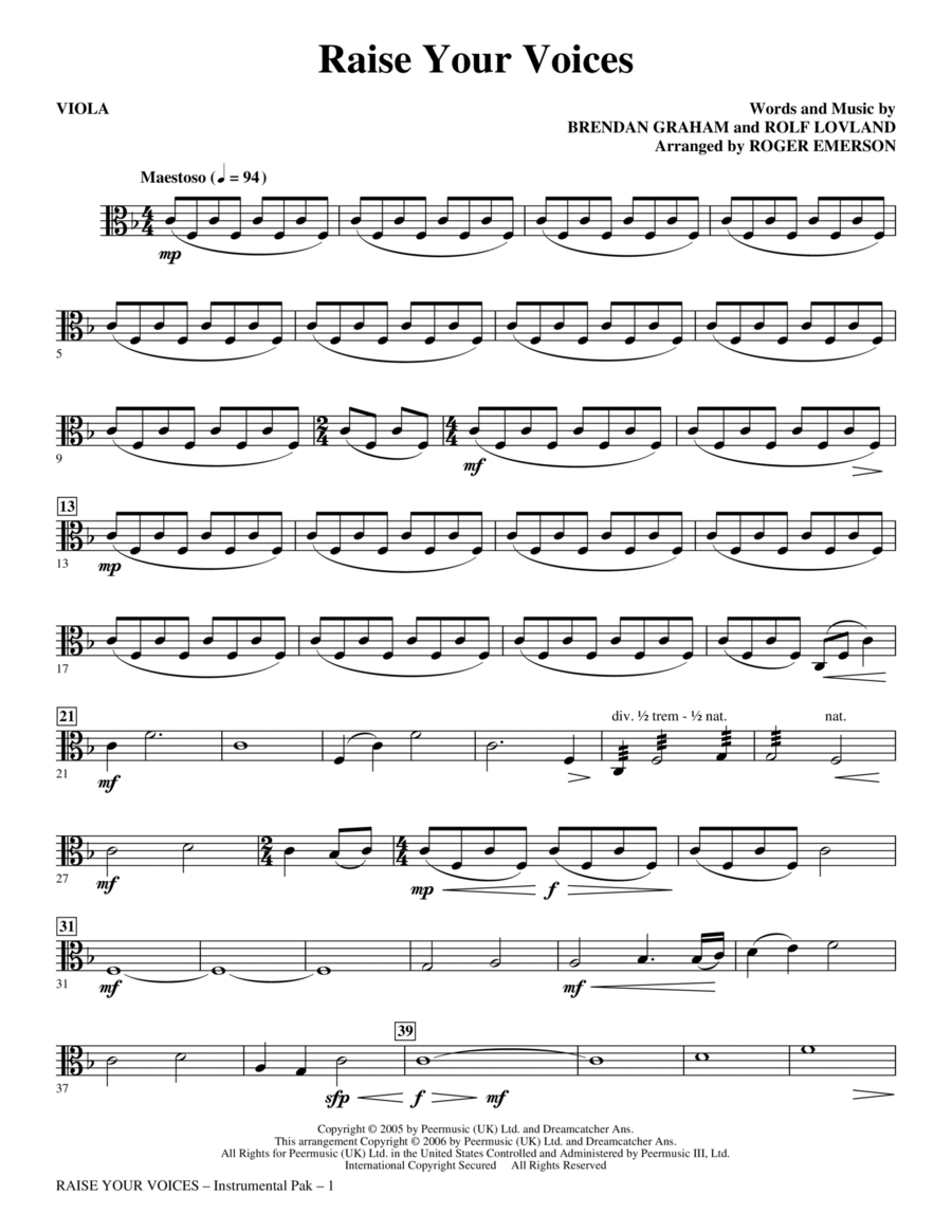Raise Your Voices - Viola Choir scores gallery preview page 1