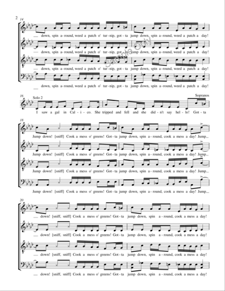 Jump Down Spin Around 4-Part scores gallery preview page 3