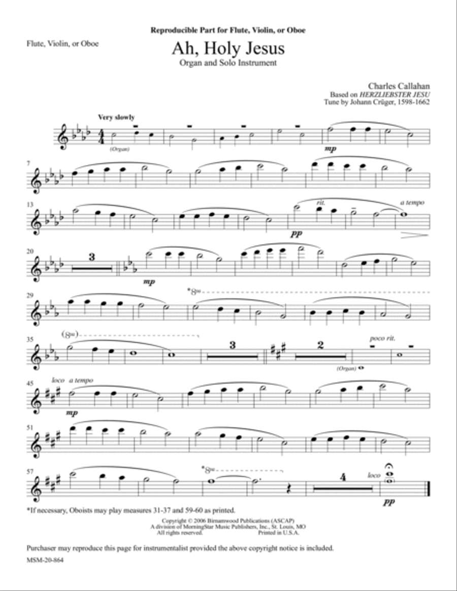 Ah, Holy Jesus (Herzliebster Jesu) Organ scores gallery preview page 4
