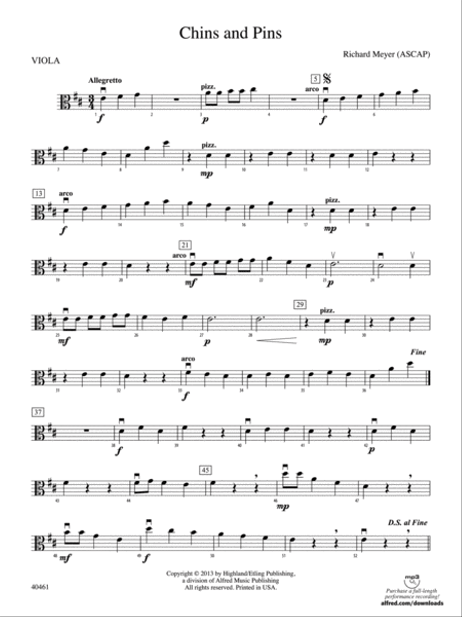 Chins and Pins: Viola String Orchestra scores gallery preview page 1