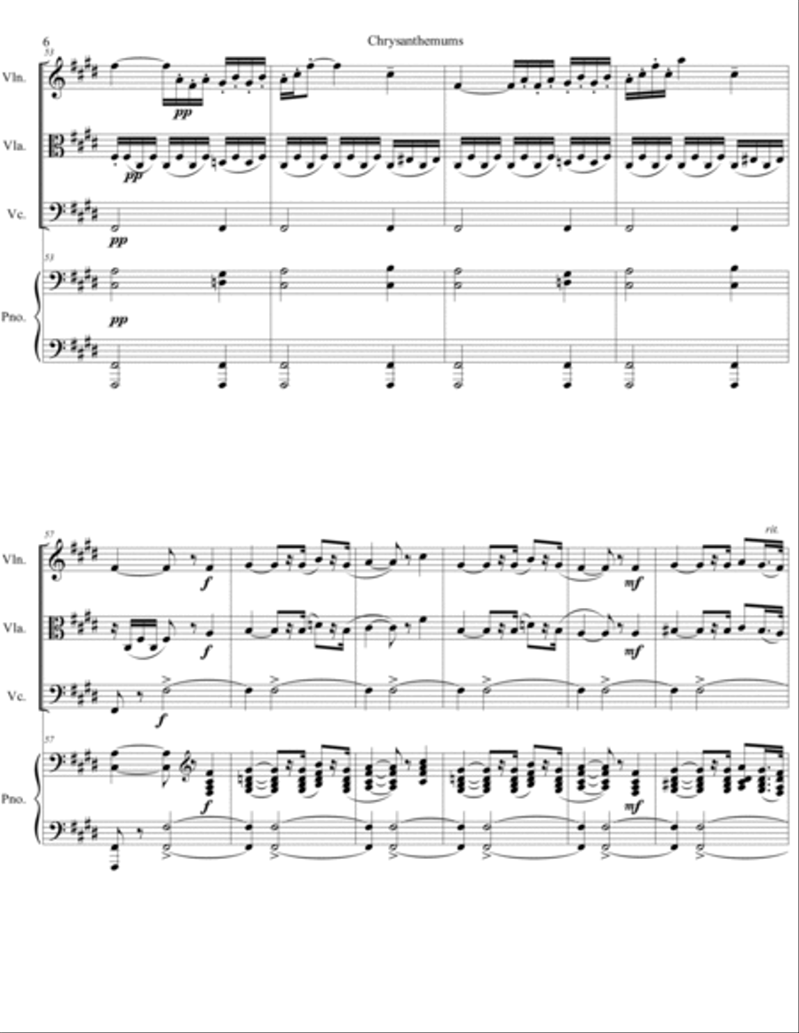 Giacomo Puccini - Crisantemi (Chrysanthemums) arr. for piano quartet (score and parts) Piano Quartet scores gallery preview page 6