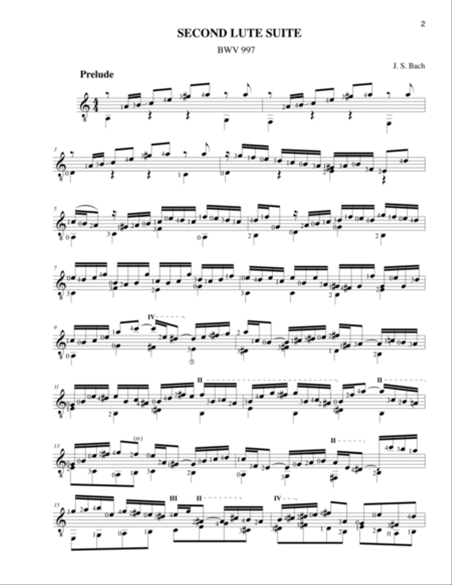 Bach Second Lute Suite BWV 997 Lute scores gallery preview page 2