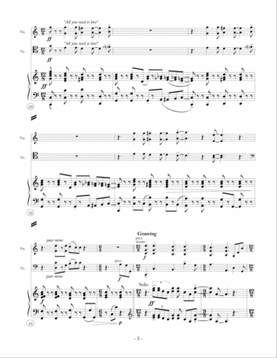 All You Need Is Love All You Need Is Love Piano Trio scores gallery preview page 5