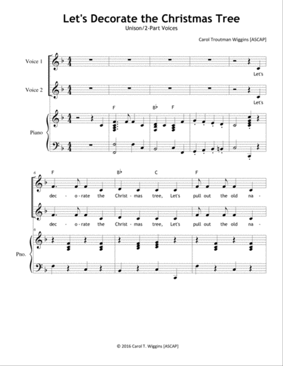 Let's Decorate the Christmas Tree 2-Part scores gallery preview page 1