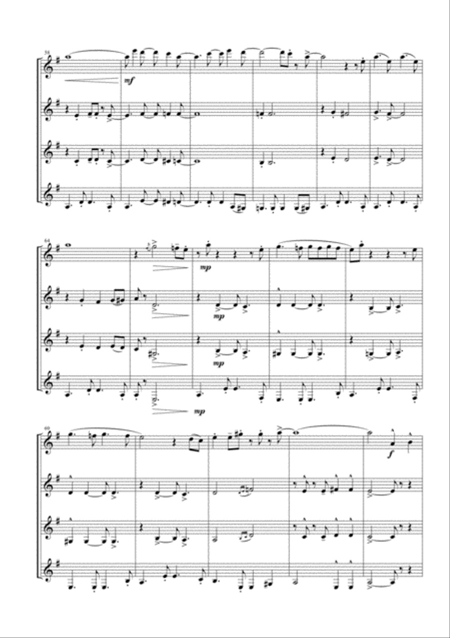 Mas Que Nada Woodwind Quartet scores gallery preview page 5