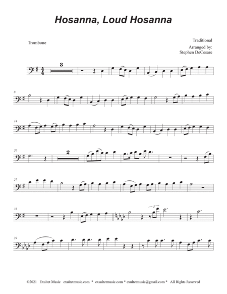 Hosanna, Loud Hosanna (Trombone solo - Organ accompaniment) image number null