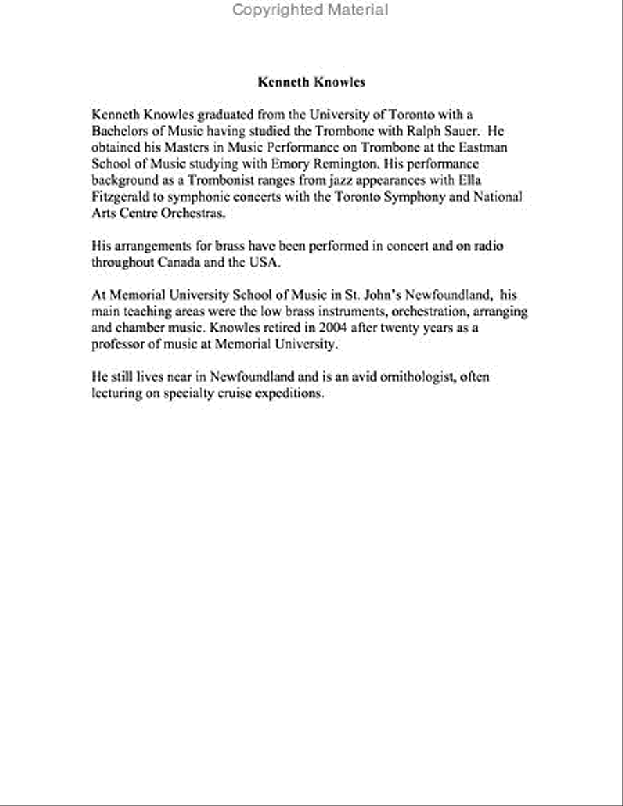 Ten Newfoundland Folksongs for Two Trombones or Euphoniums Trombone Duet scores gallery preview page 2