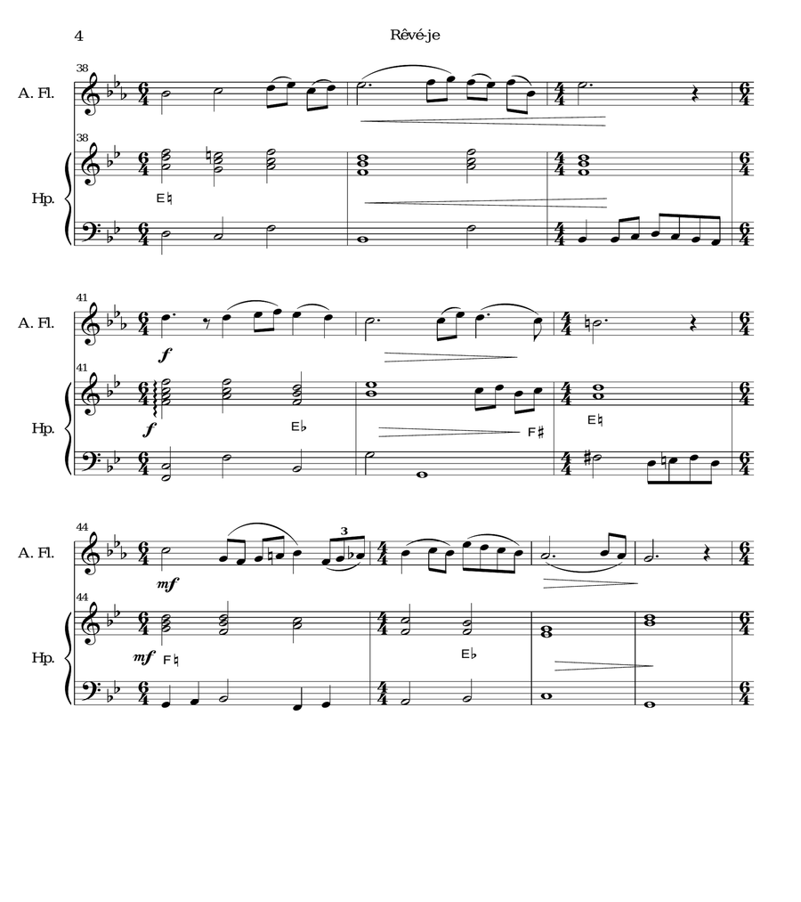 Rêvé-je (Am I dreaming) for alto flute and harp image number null