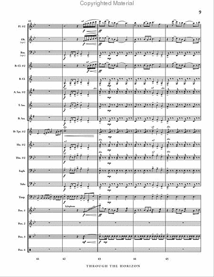 Through the Horizon Concert Band scores gallery preview page 10