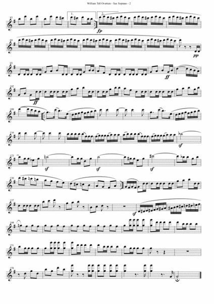 William Tell Overture for Saxophone Quartet (SATB) image number null