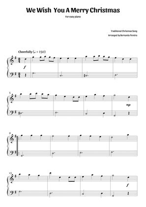 Book cover for We Wish You A Merry Christmas (easy piano – clean sheet music)