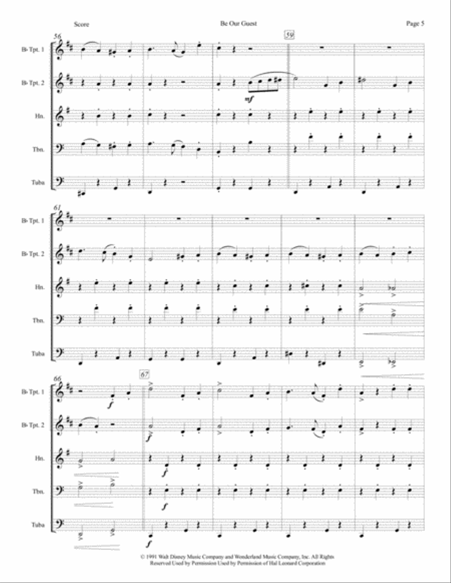 Be Our Guest Brass Ensemble scores gallery preview page 6