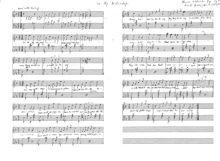 In My Yesterdays In My Yesterdays Piano, Vocal, Guitar scores gallery preview page 1