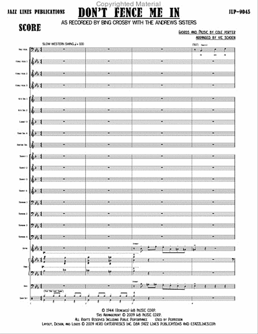 Don't Fence Me In Big Band scores gallery preview page 3