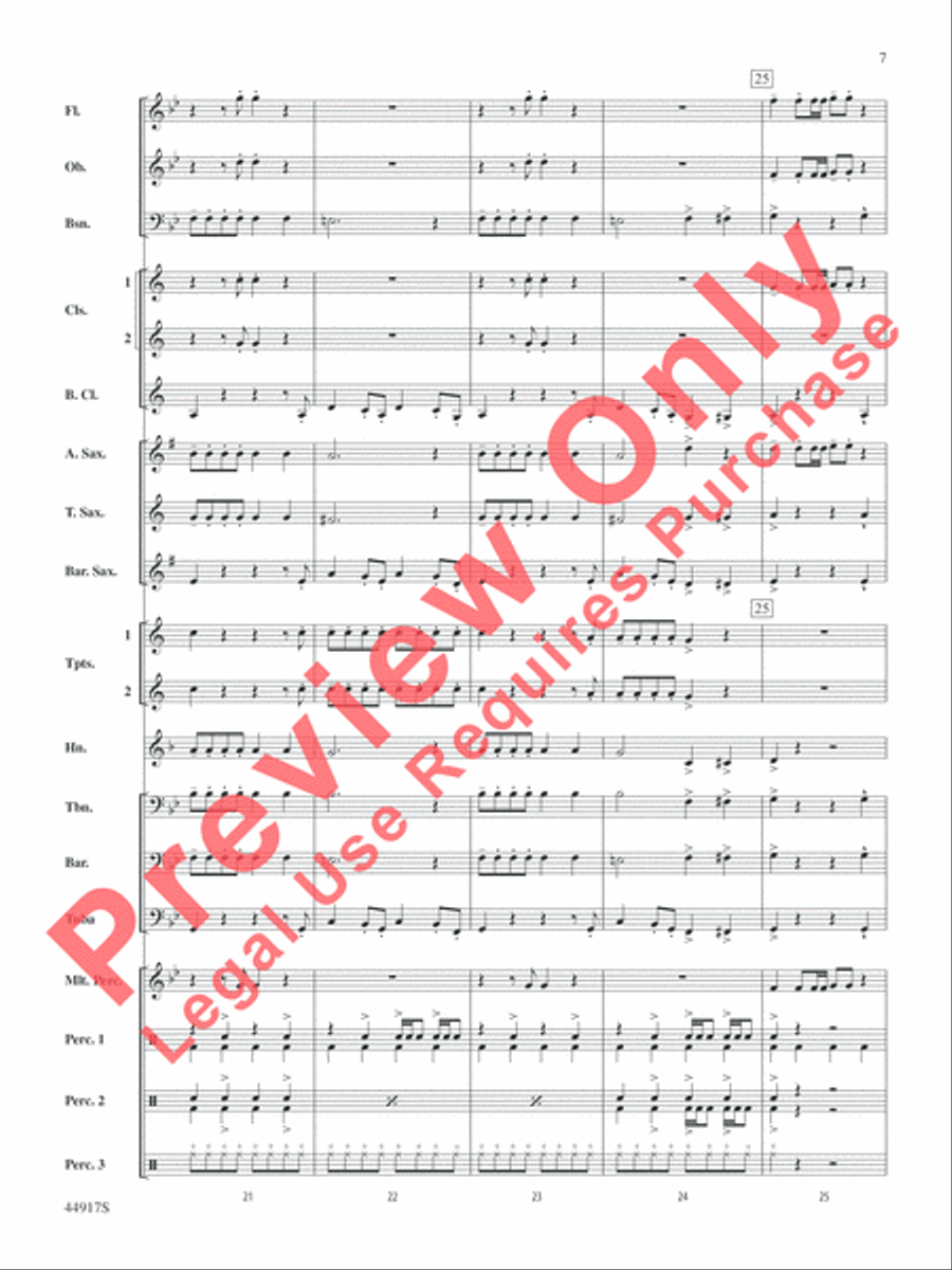 Uptown Funk Concert Band scores gallery preview page 21