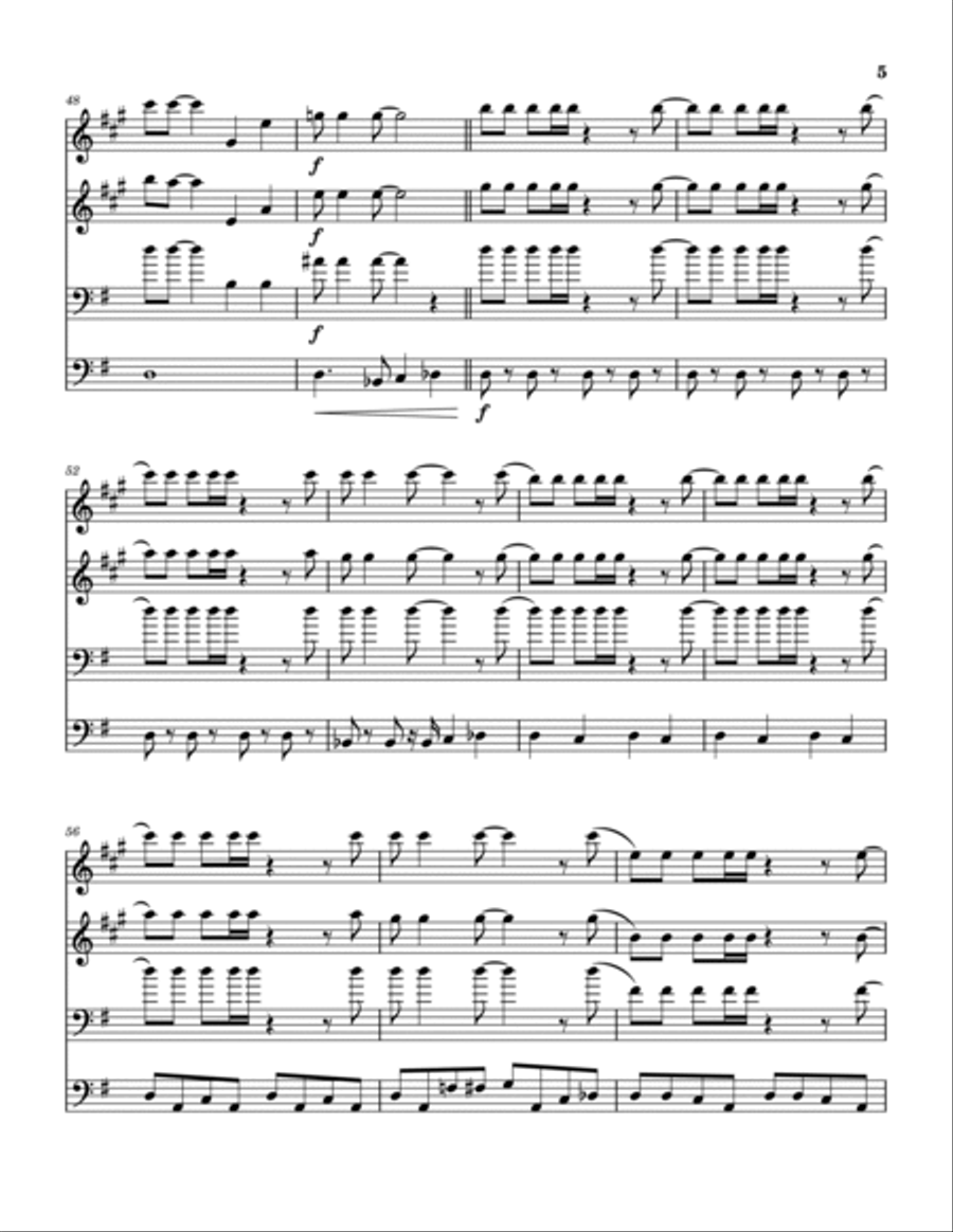 One Man Band Brass Quartet scores gallery preview page 6