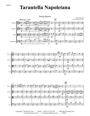 Book cover for Tarantella Napoletana - Italian Folk Song - String Quartet - C