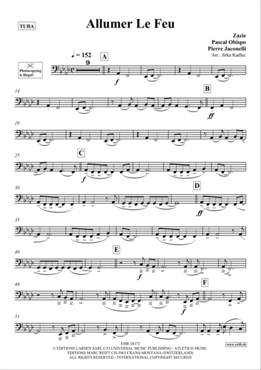 Allumer Le Feu Tuba scores gallery preview page 2