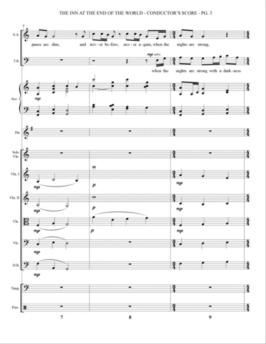 The Inn at the End of the World (arr. Heather Sorenson) - Full Score Choir scores gallery preview page 3