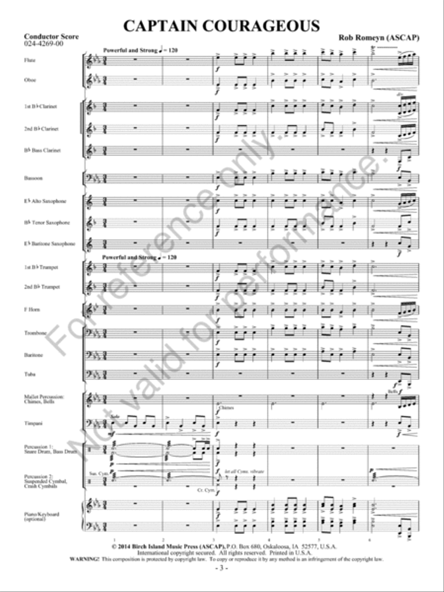 Captain Courageous Concert Band scores gallery preview page 4