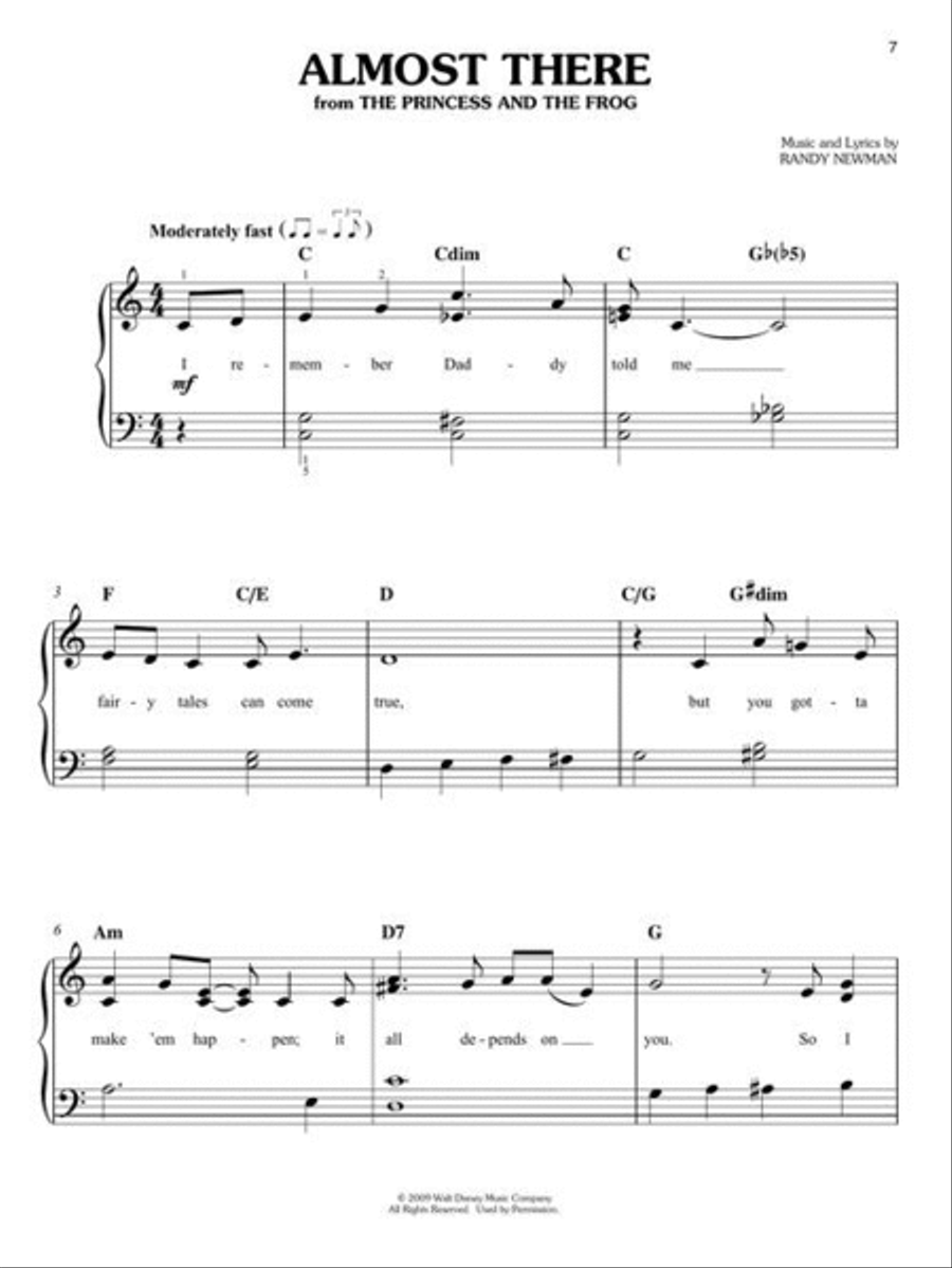 Disney Songs in Easy Keys Easy Piano scores gallery preview page 3