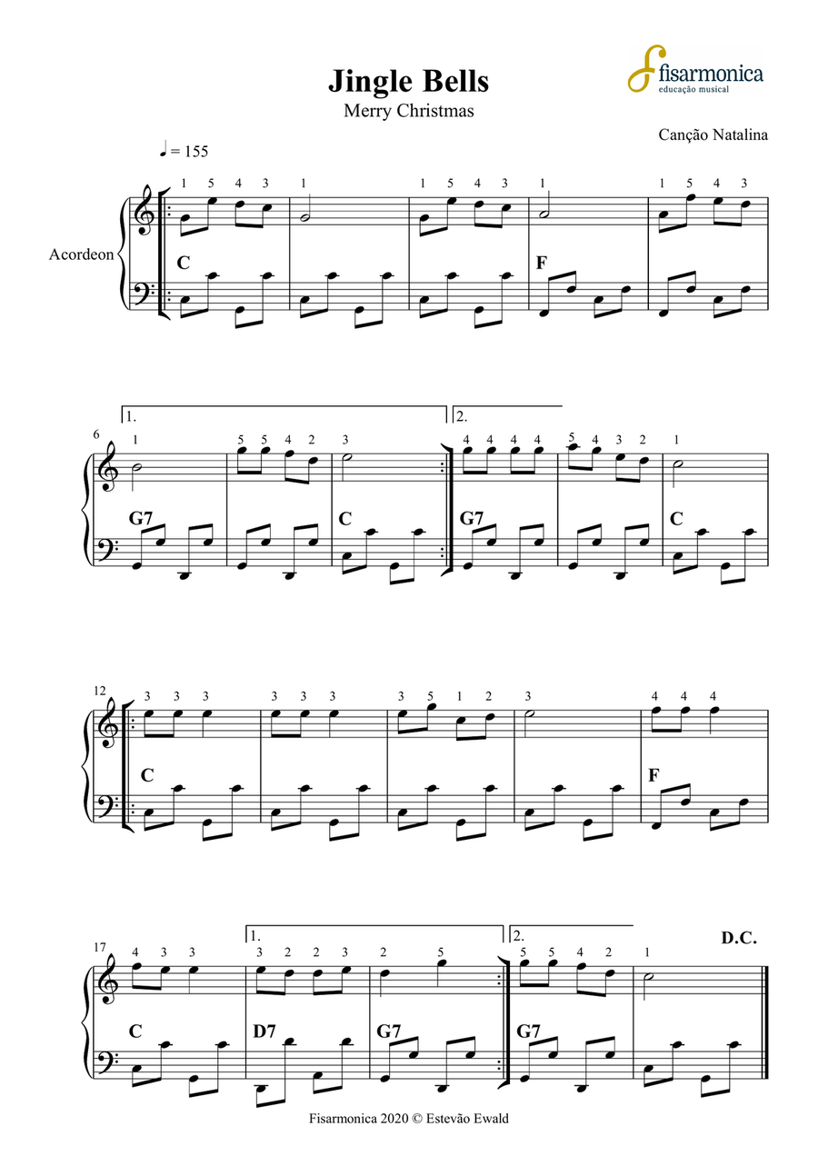 Jingle bells accordion sheet music on sale