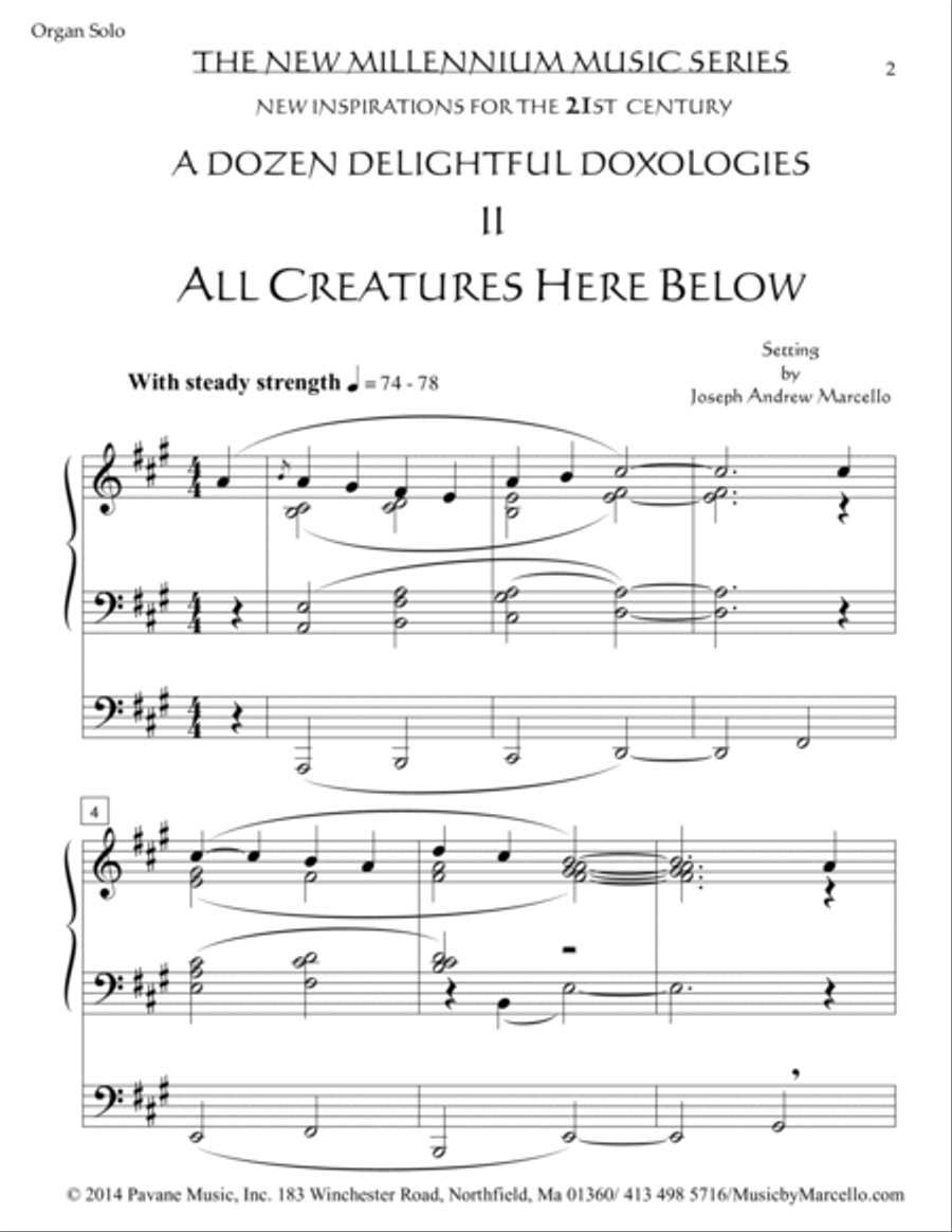 Delightful Doxology II - All Creatures Here Below - Organ (A) Organ Solo scores gallery preview page 2