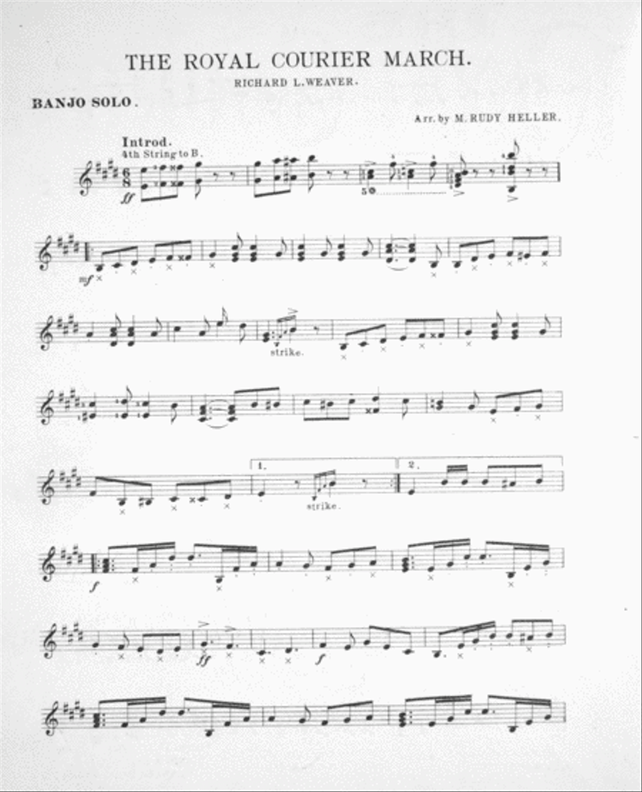 The Royal Courier. March and Two Step Banjo scores gallery preview page 2