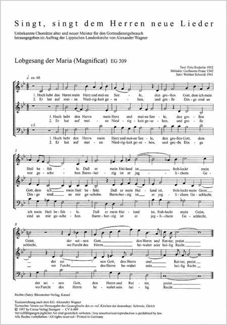 Jambe de Fer; Jeune: Lobgesang der Maria (Magnificat)