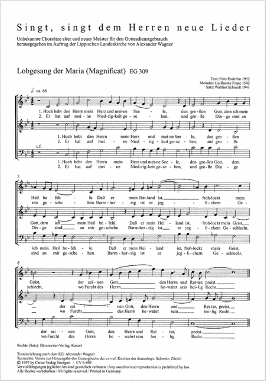 Jambe de Fer; Jeune: Lobgesang der Maria (Magnificat)