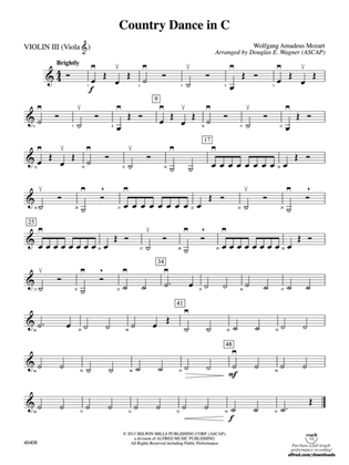 Country Dance in C: 3rd Violin (Viola [TC])