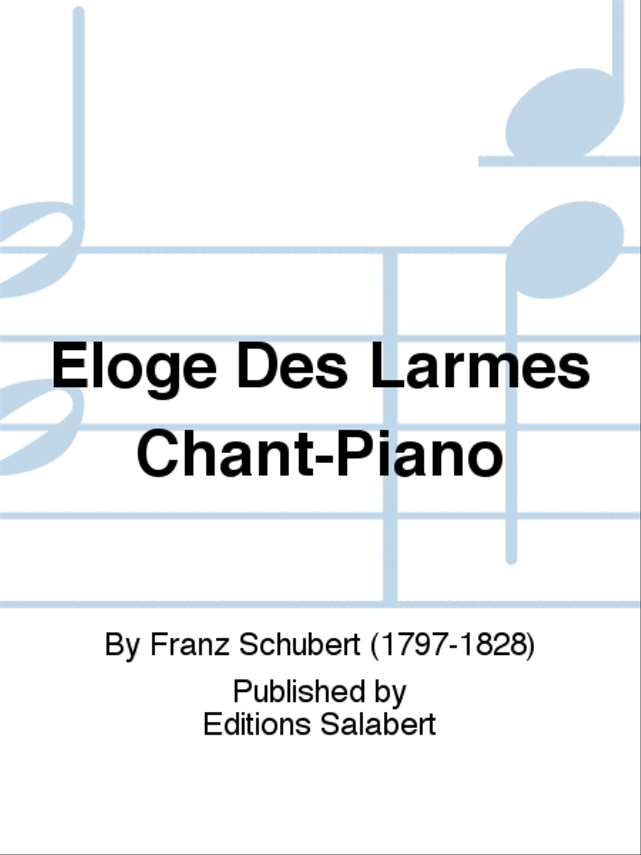 Eloge Des Larmes Chant-Piano Voice Solo scores gallery preview page 1