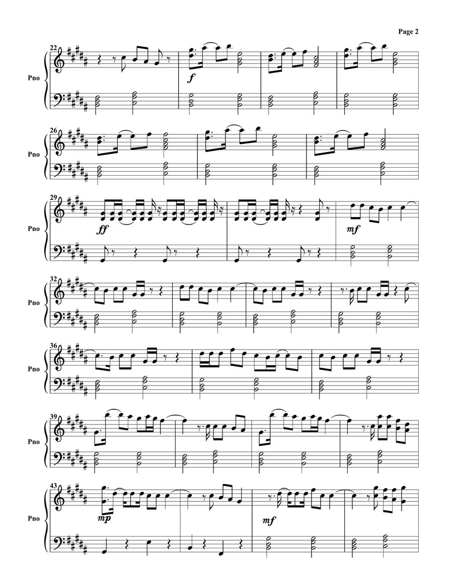 Ain't Your Mama Piano Solo scores gallery preview page 2