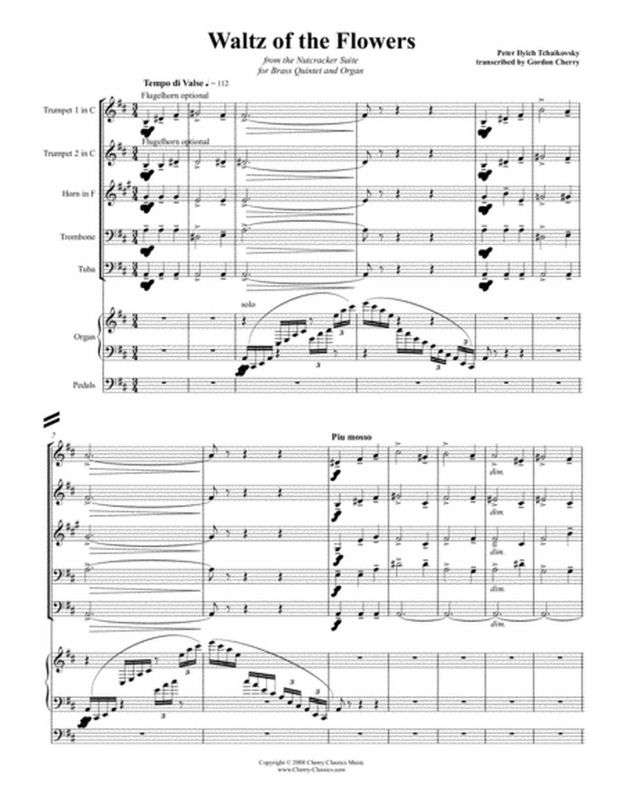 Waltz of the Flowers from the Nutcracker for Brass Quintet and Organ