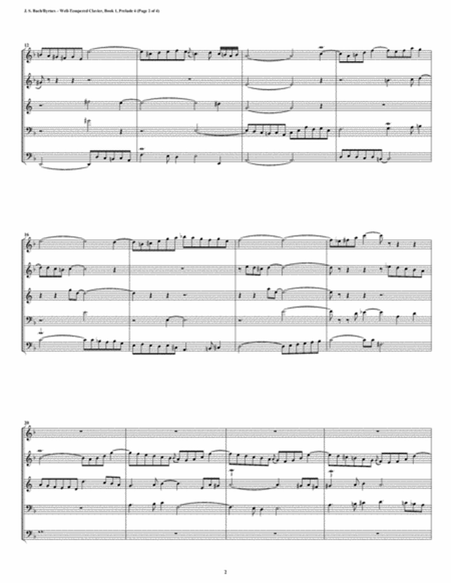Prelude 04 from Well-Tempered Clavier, Book 1 (Double Reed Quintet) image number null